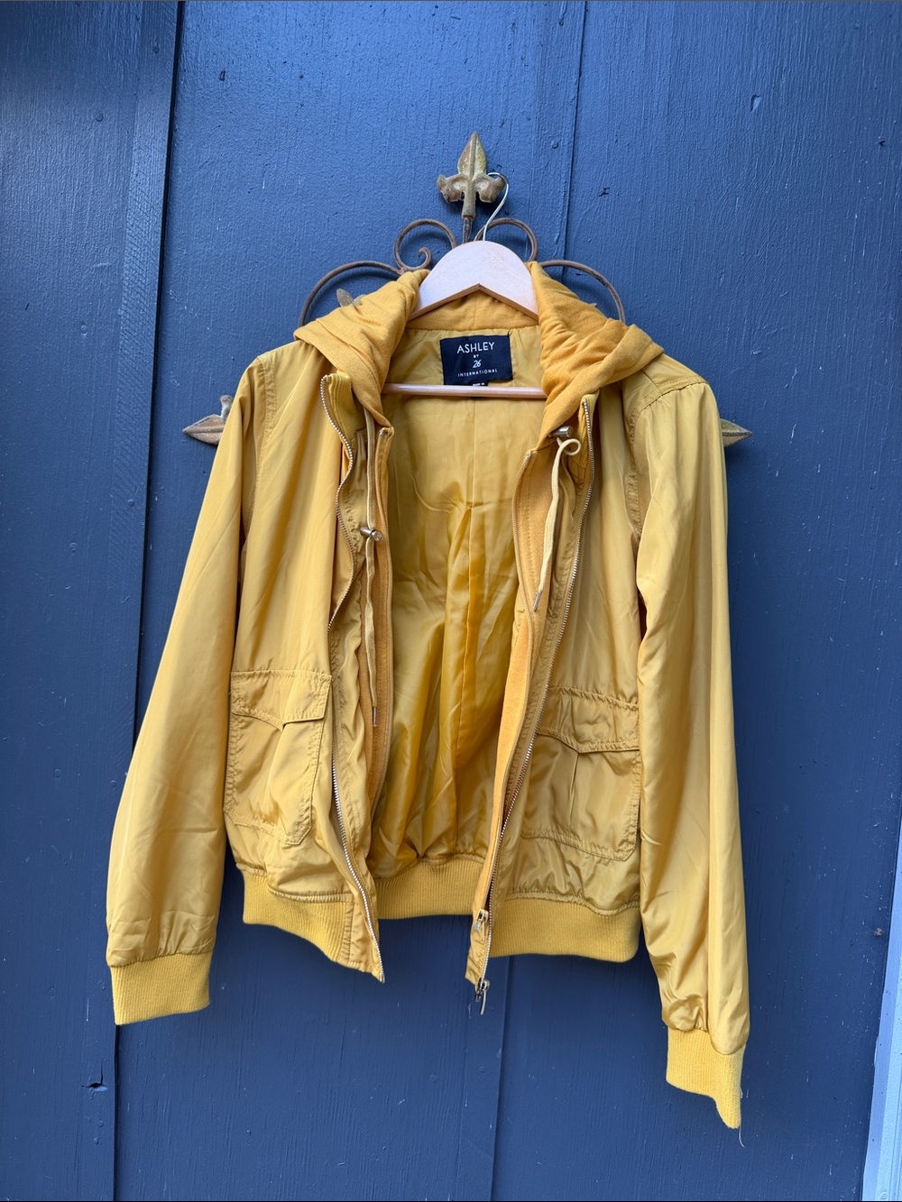 Ashley By 26 International Mustard Yellow Hooded Jacket - young girl